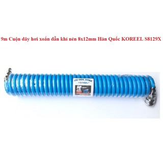 9m Cuộn dây hơi xoắn dẫn khí nén 8x12mm Hàn Quốc KOREEL S8129X