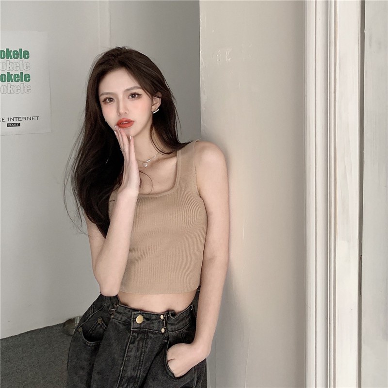 Porozi  Áo len  cho nữ không tay màu trơn 7 màu thời trang Hàn Quốc