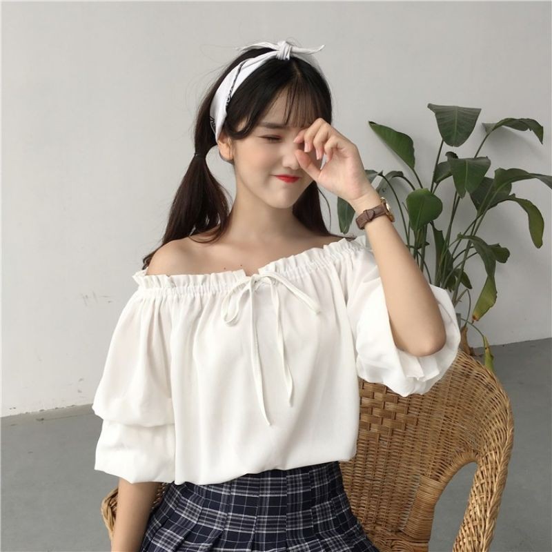 Áo tay bồng trễ vai