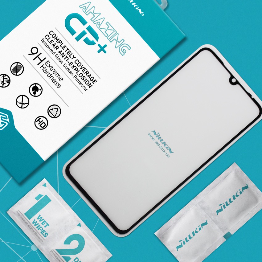 Cường lực Xiaomi Mi 9 hiệu Nillkin Full màn hình viền màu (Đen)