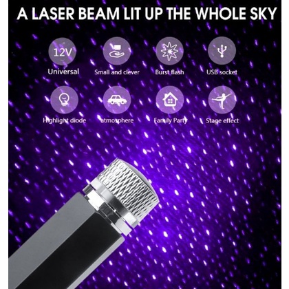 Đèn Led Chiếu Trần Xe Hơi Ô Tô Trần Nhà Cắm USB