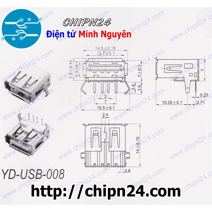 [4 CÁI] USB A Cái Cắm