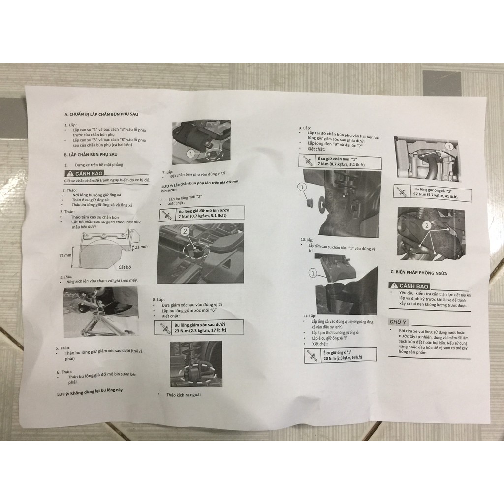 CHẮN BÙN SAU NVX. HÀNG CHÍNH HÃNG YAMAHA