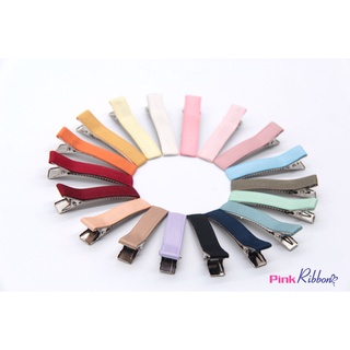 SET 2 CÁI - Kẹp cá sấu bọc ruy băng lụa mờ, xương kẹp, nguyên phụ liệu thủ công, phụ kiện tóc