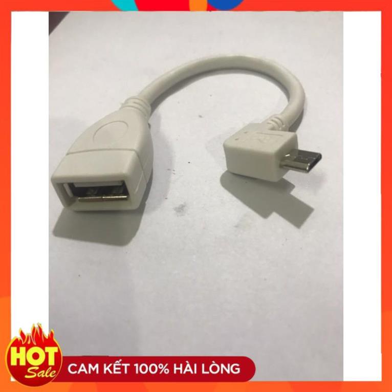 Cáp OTG Micro USB To USB Bẻ cong góc 90 độ  - Loại zin bóc thiết bị