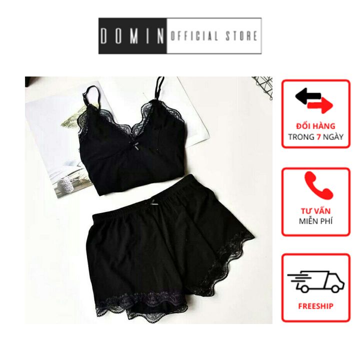 Đồ Ngủ Cao Cấp Mặc Nhà 2 Dây Vải Thun Borip Co Dãn Thấm Hút Mồ Hôi - DOMIN