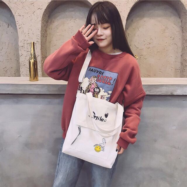 [FreeShip 50K] Túi Tote - SMILE MẶT CƯỜI Siêu Xinh