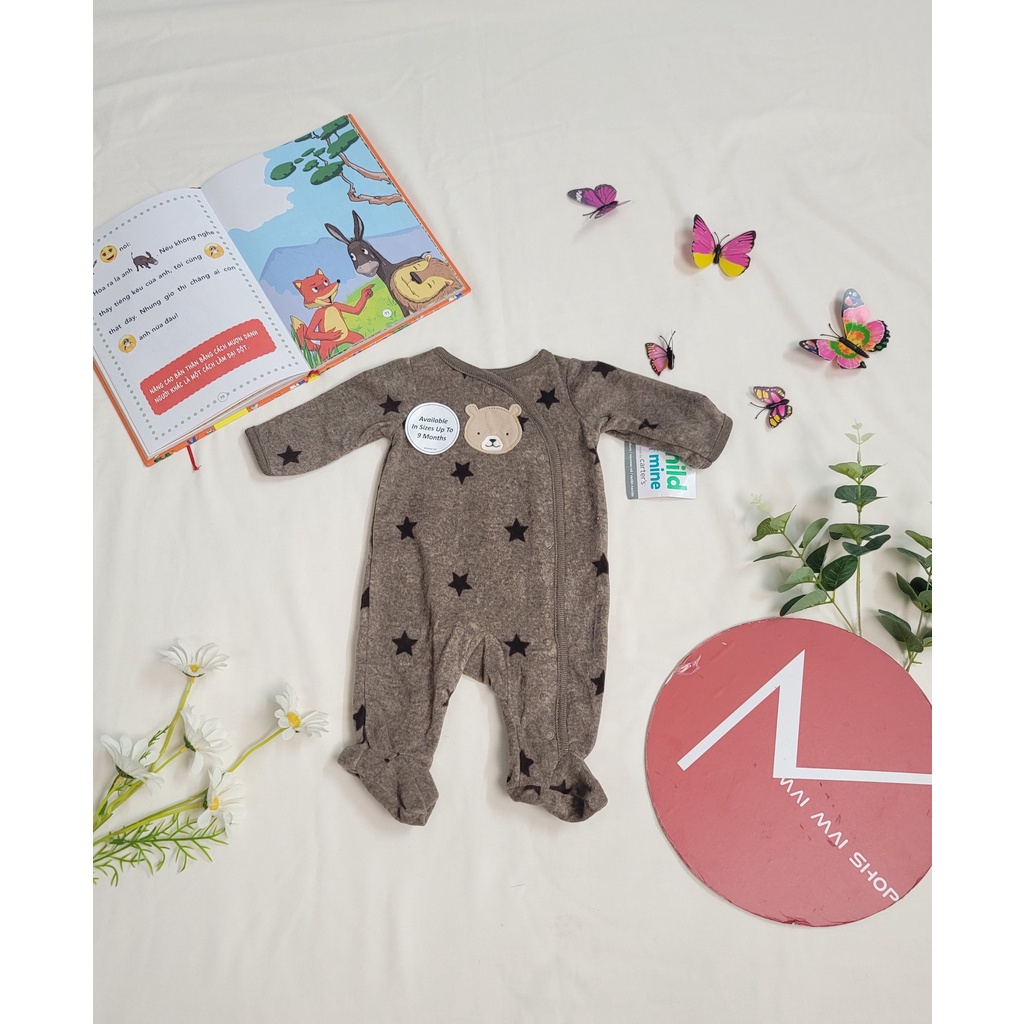 (Chọn màu- 9M) Body nỉ liền thân cho bé trai, bé gái, Bộ đồ liền thân, bodysuit,bodysleep