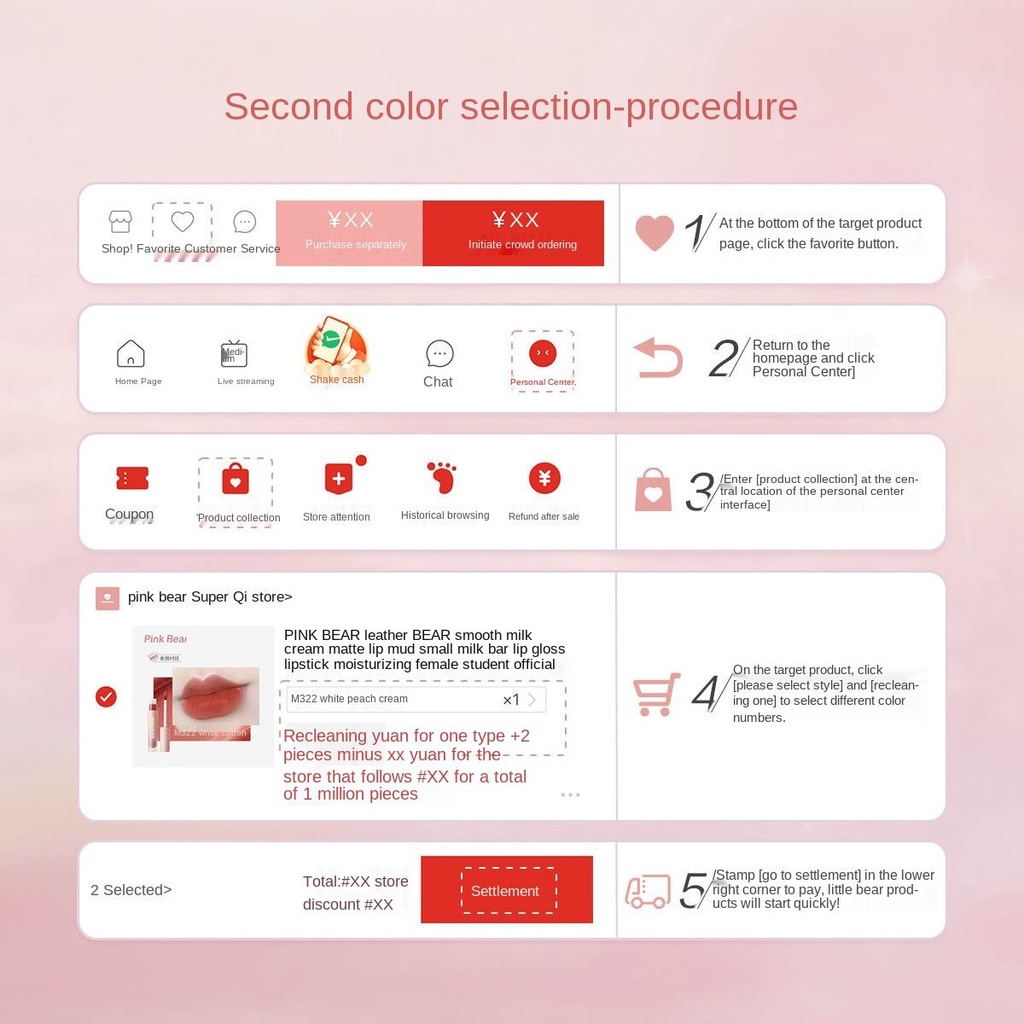 Son Kem Màu Hồng Hình Gấu Dễ Thương Lâu Trôi Màu Sắc