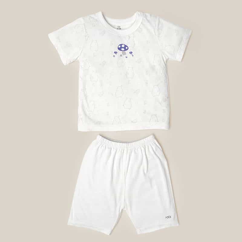 Bộ quần áo cài vai cộc cho bé Nous Air trắng hình cây 9M 12M 18M 2Y, set cây nấm trắng - Monnie Kids