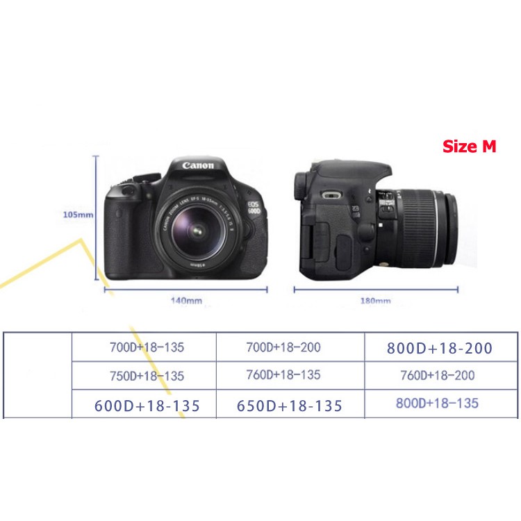 Túi chống sốc máy ảnh tam giác DSLR Canon (chọn size)