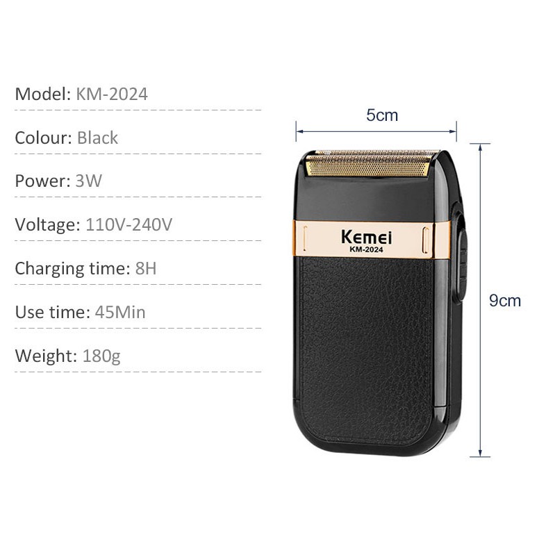 Máy Cạo Râu Lưỡi Kép Chính Hãng Kemei - Cạo Siêu Sát - Dụng Cụ Làm Đẹp Cho Phái Mạnh Không Thể Bỏ Qua - Bảo Hành 6 Tháng