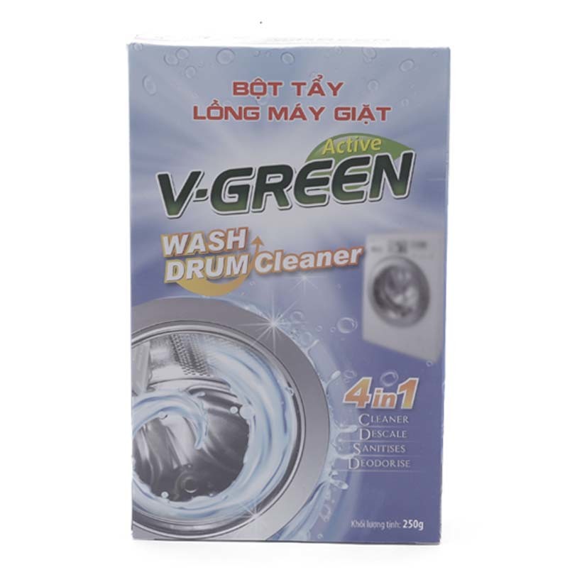 Bột Tẩy Lồng Máy Giặt V-Green 250g FREESHIP Đánh Bay Vết Bẩn Lâu Ngày Bảo Vệ Sức Khỏe Cho Gia Đình - HT185