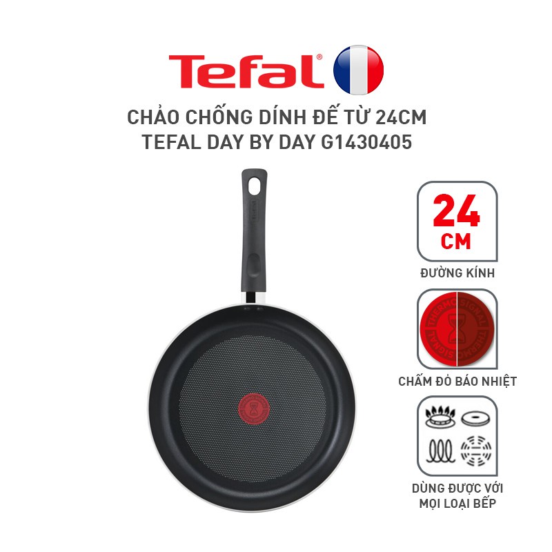 Combo Tefal Day By Day Chảo chiên 24cm &amp; Nồi 20cm &amp; Chảo xào 26cm