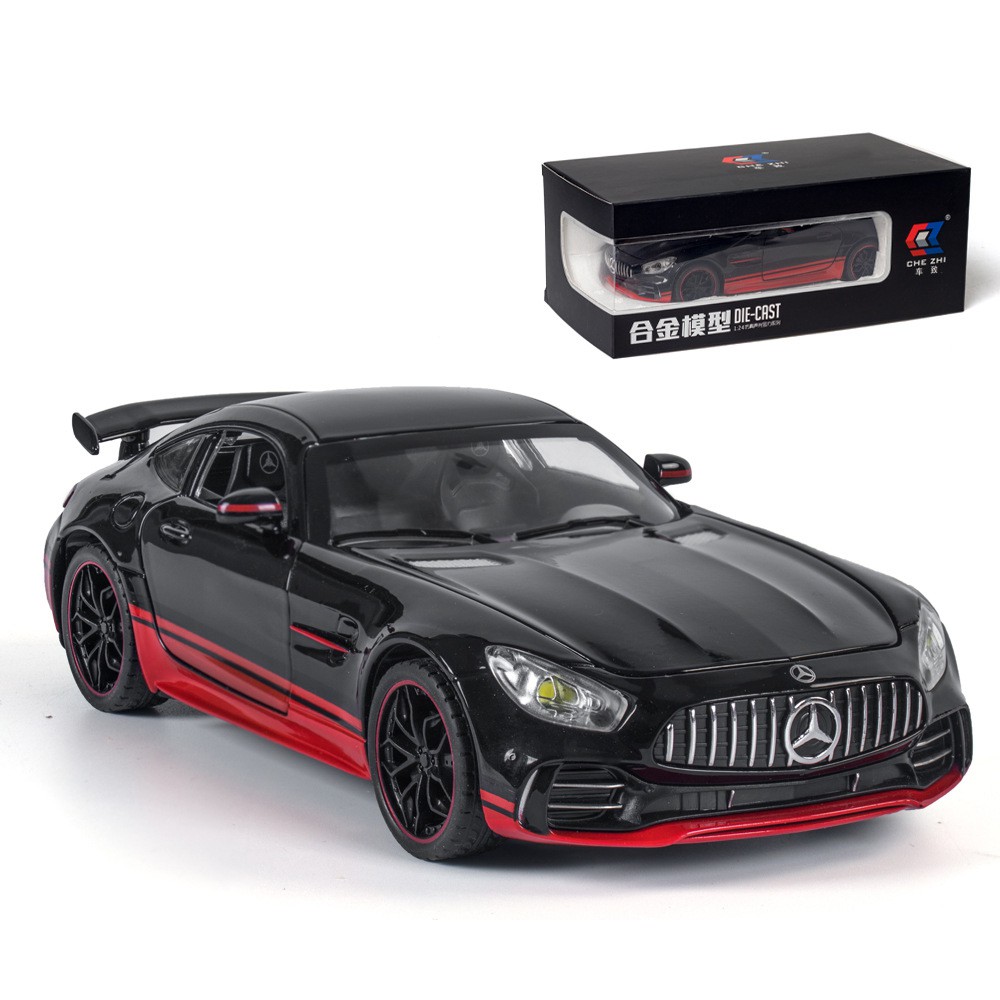 Mô Hình Xe Mercedes AMG GTR 1:24 hãng Chezhi Khung Xe Kim Loại, Phong Cách Thể Thao - Có Hộp Đựng