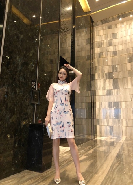 (ORDER) Sườn xám tay cánh dơi (ảnh thật ở cuối) | BigBuy360 - bigbuy360.vn