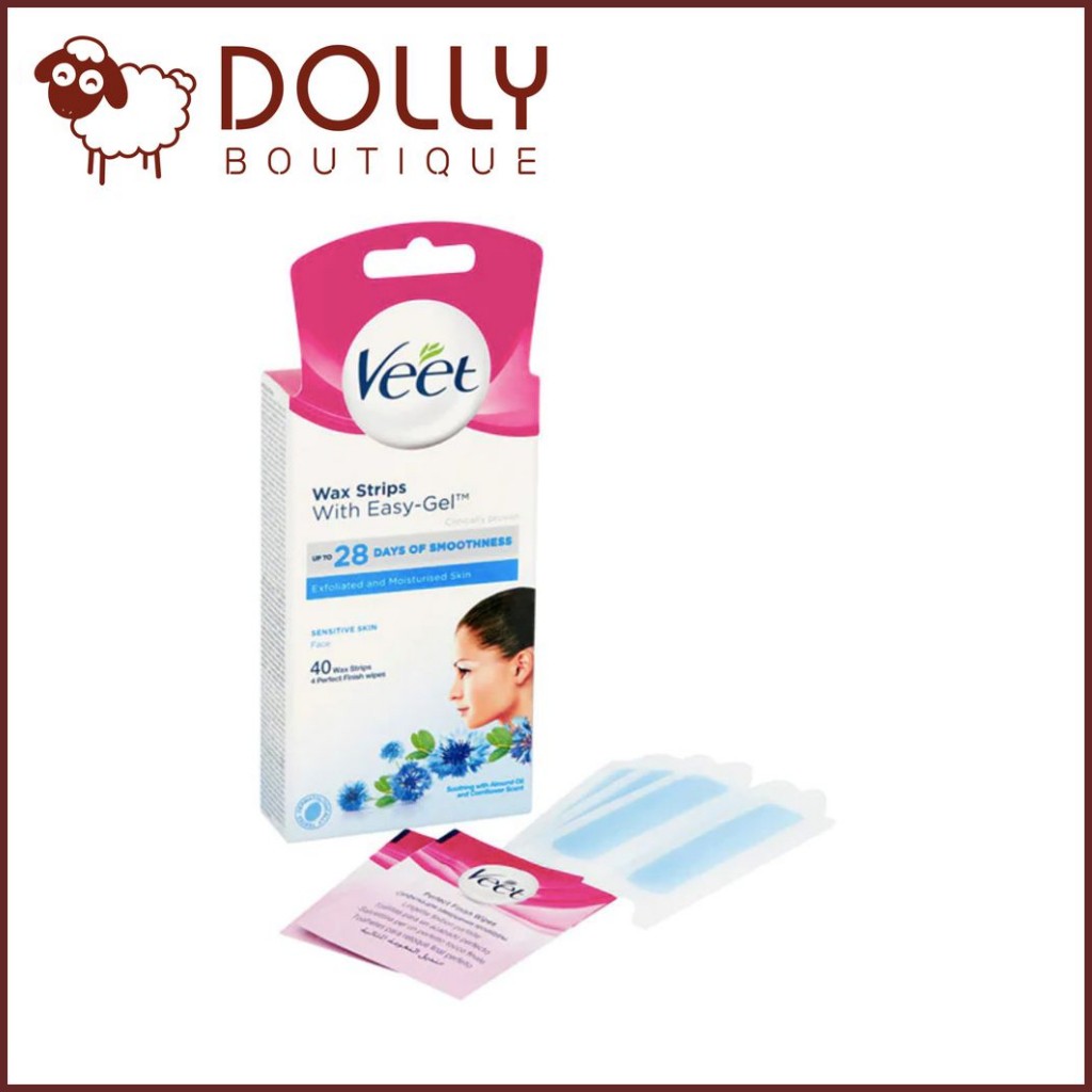 MIẾNG TẨY LÔNG MẶT VEET SENSITIVE FACE WAX STRIPS (1 MIẾNG)  2 dải | BigBuy360 - bigbuy360.vn