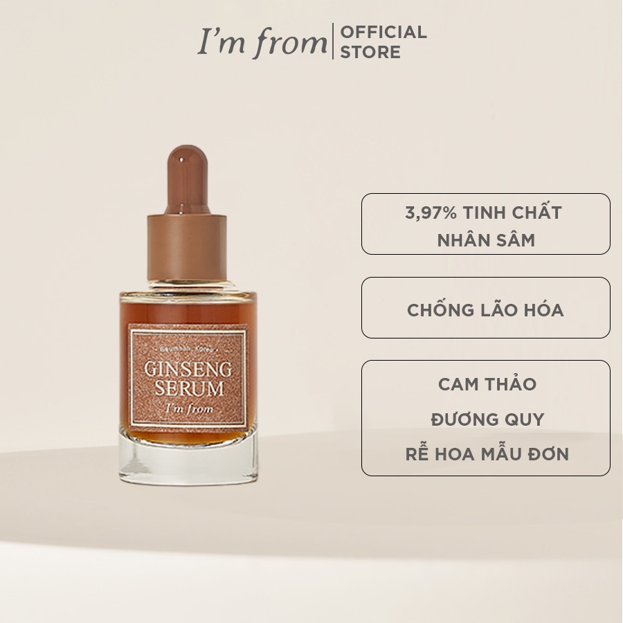 Combo Ginseng Mặt nạ nhân sâm I'm From Ginseng Mask 120g+Tinh chất nhân sâm I'm From Ginseng Serum 30ml