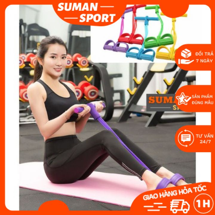 Dây kéo lưng Yoga-Gym đàn hồi cao su, Dây tập thể dục, tập gym, tập cơ bụng thông minh điều chỉnh lực kéo hàng cao cấp .