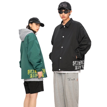 Áo khoác gió nam nữ 2 lớp lót Cotton, kiểu mặc chuẩn form dáng, chống nước ngăn gió