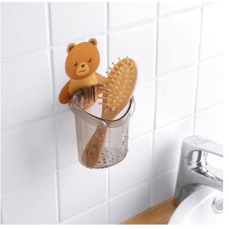 Ly Cốc Đựng Bàn Chải Đánh Răng Dán Tường Hình Gấu