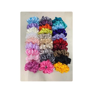 Scrunchies satin vải phi bóng - dây cột tóc vải