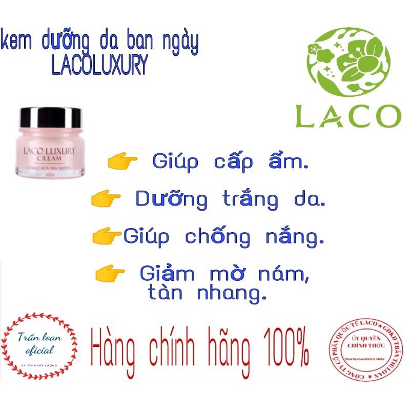 KEM NGÀY💞 LACOLUXURY DƯỠNG TRẮNG DA ,CHỐNG NẮNG, MAKEUP NHẸ