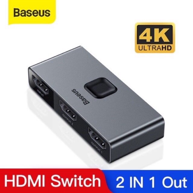 Bộ chuyển đổi 2 trong 1 ra Bộ chuyển đổi HDMI cho HỘP TV PS4- Baseus 4K 60Hz HDMI Splitter 2 Cổng