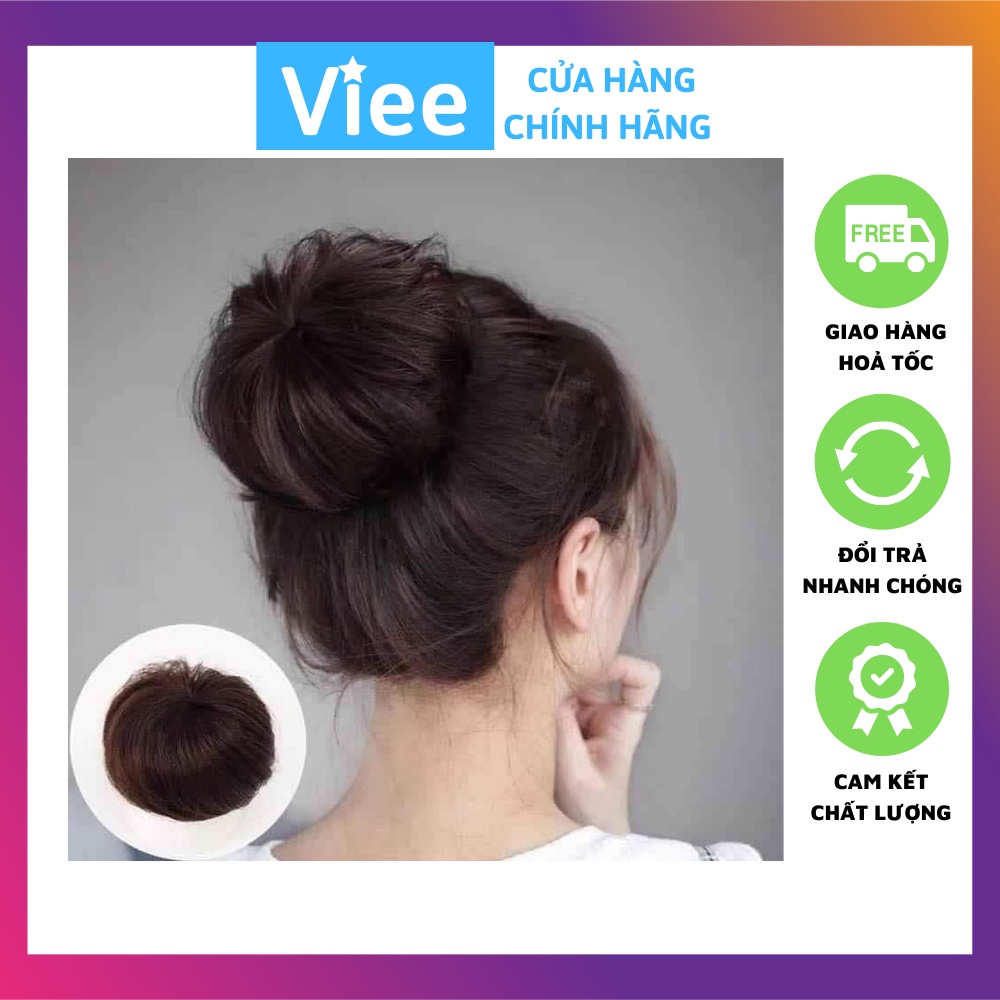 Búi tóc giả xoăn xinh xắn nhiều màu tùy chọn cho nữ