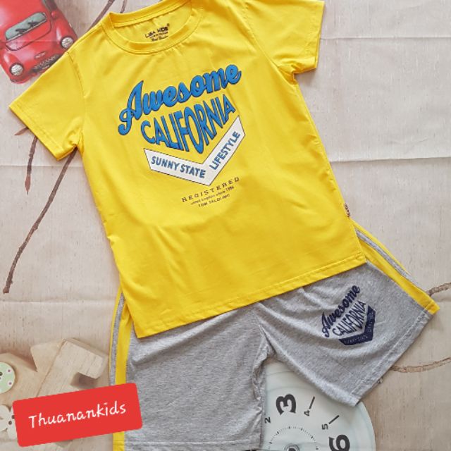 Bộ thun cotton bé trai (size 22-40kg)