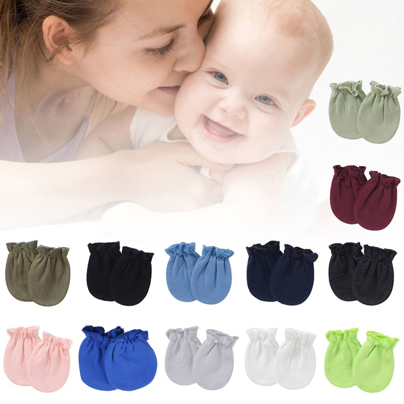 1 Đôi Găng Tay Cotton Mềm Bảo Vệ Chống Trầy Xước Cho Bé Sơ Sinh