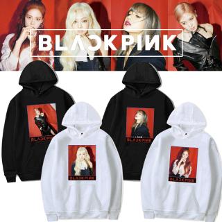 Hoodies with long sleeves and blackpink print in fashion