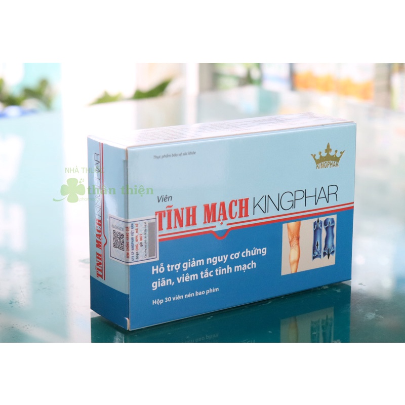Viên Tĩnh Mạch Kingphar, hỗ trợ tăng độ bền tĩnh mạch chi (hộp 30 viên) hàng chính hãng.