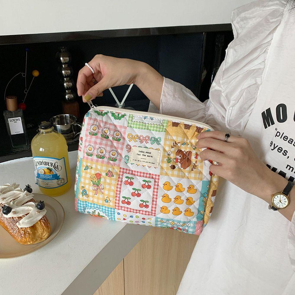 SOMEDAYZL Túi Đựng Mỹ Phẩm Họa Tiết Hoa Dễ Thương Dành Cho Nữ