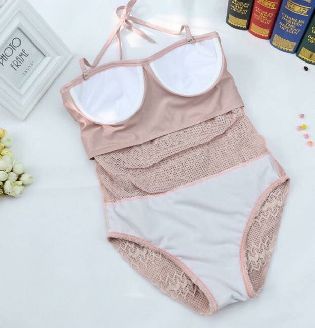 Bikini liền , đồ bơi nữ 1 mảnh tua rua cúp ngực