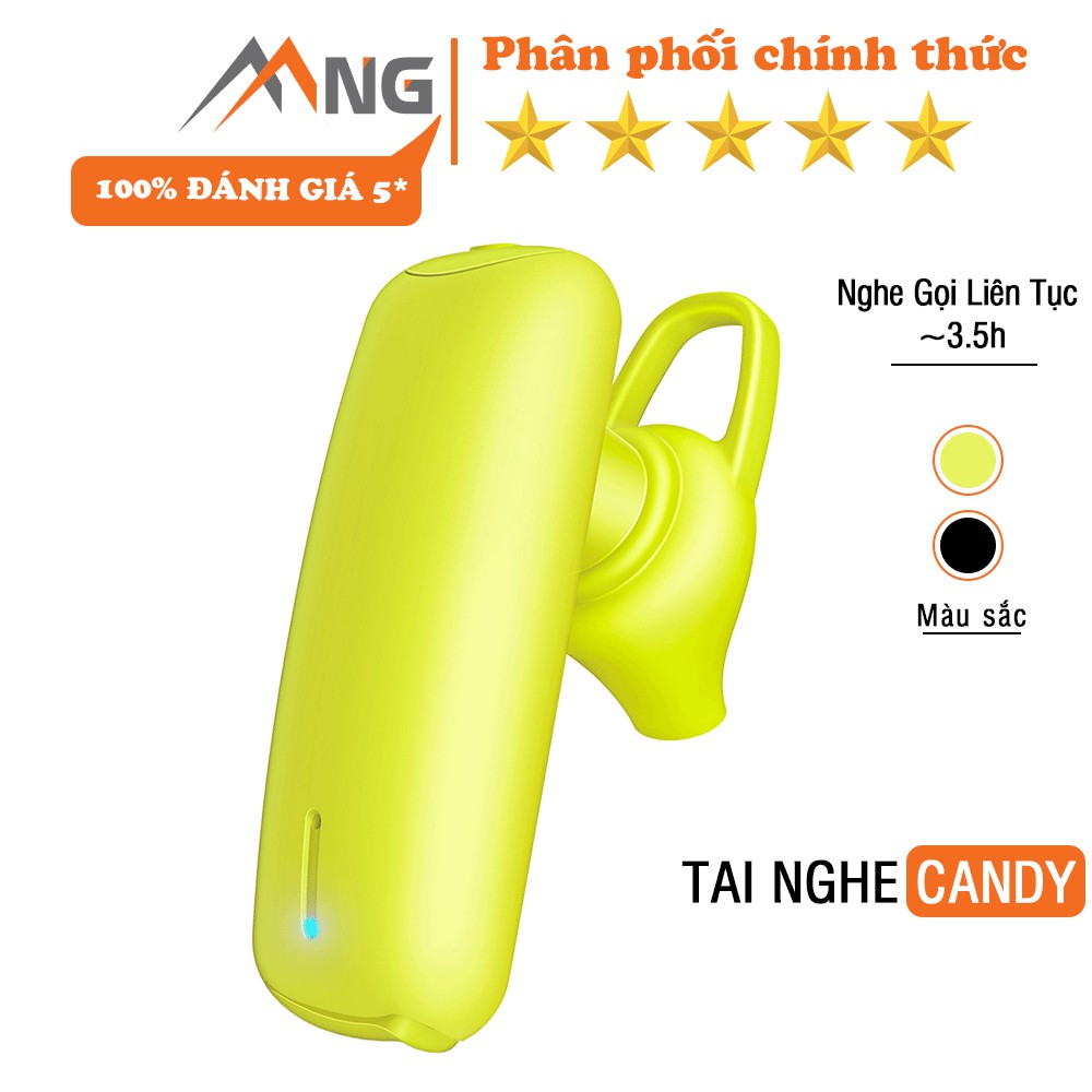 Tai nghe không dây đơn chống ồn Rockspace bluetooth Candy dành cho iphone, Samsung, Xiaome - Hàng chính hãng