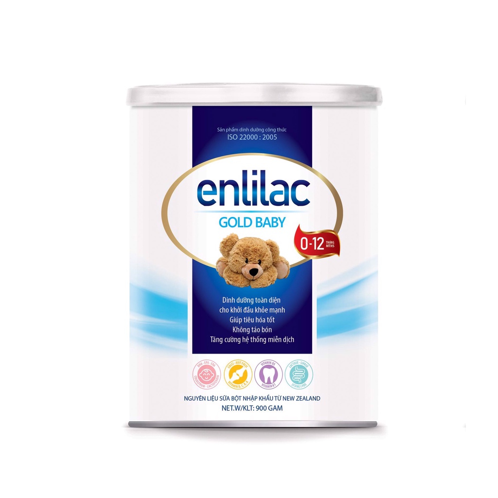 Sữa bột Enlilac Gold Baby lọ 400g và 900g giúp bé phát triển toàn diện về hệ miễn dịch, trí não, thể chất