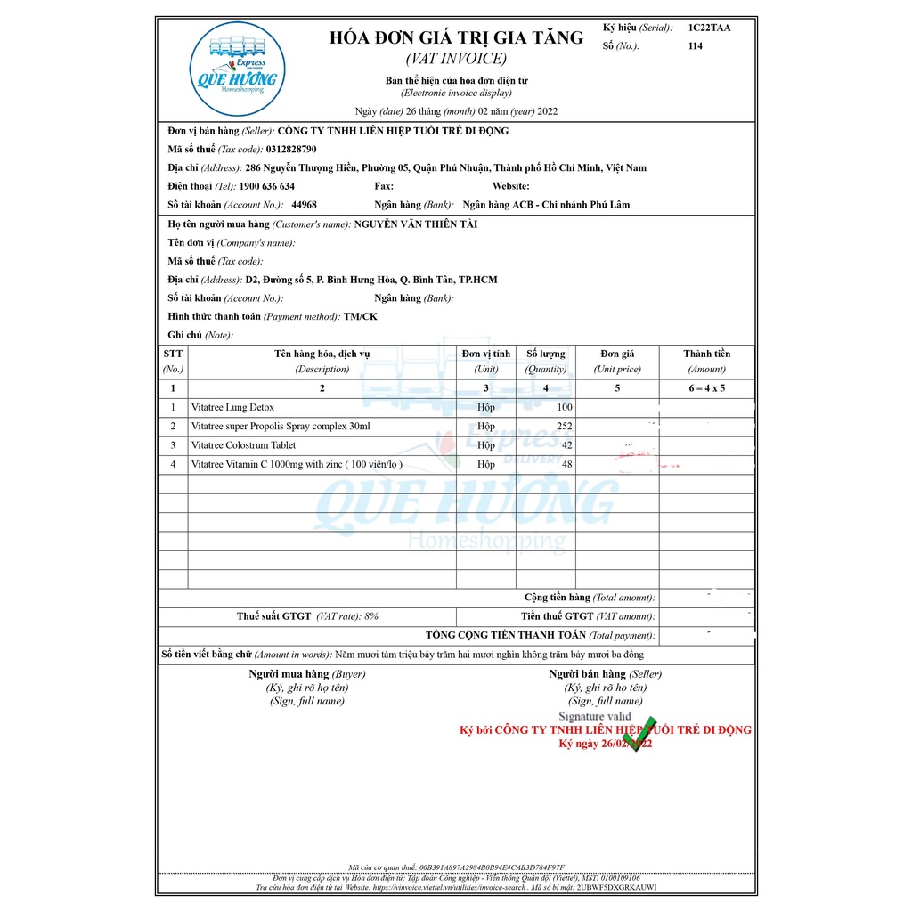 VIÊN NHAI VITAMIN C + ZINC 1000mg VITATREE ÚC - 100 VIÊN