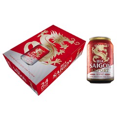 Thùng 24 Lon Bia Saigon Export Bao Bì Xuân Tết - Sài Gòn Đỏ 330ml/Lon Date Luôn Mới