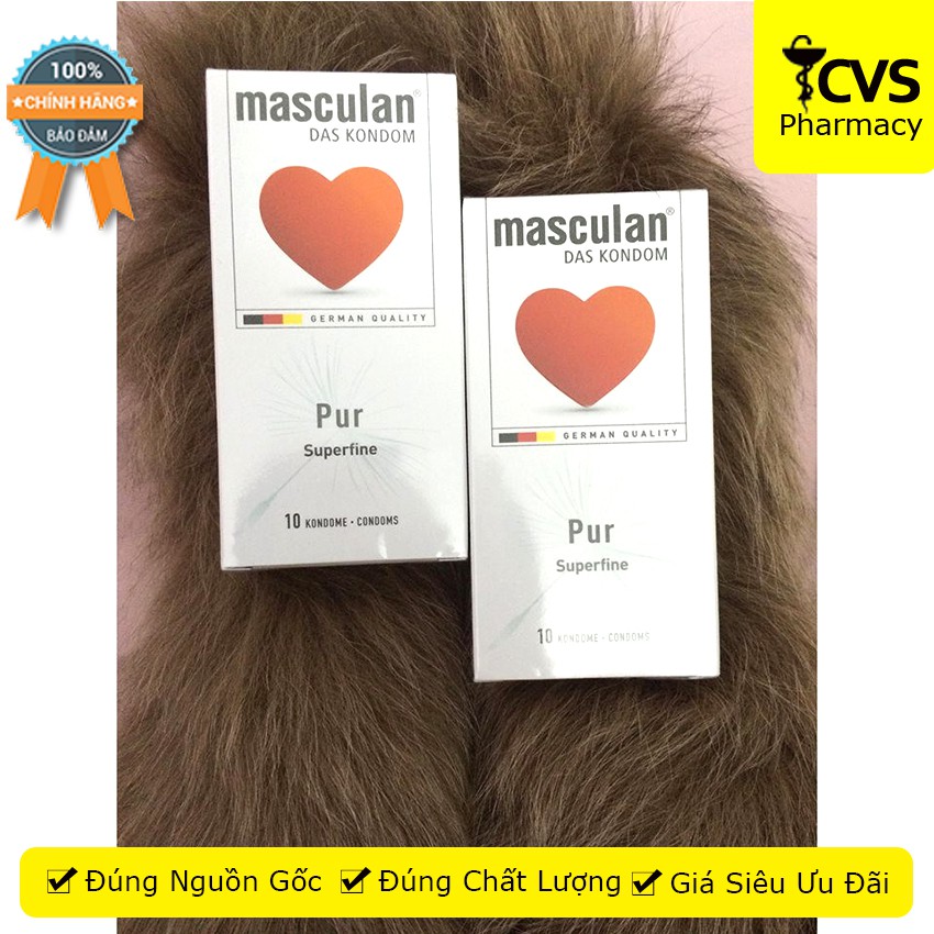 Bao cao su Masculan trắng, siêu mỏng - Hộp 10 cái - Masculan Pure Superfine cvspharmacy