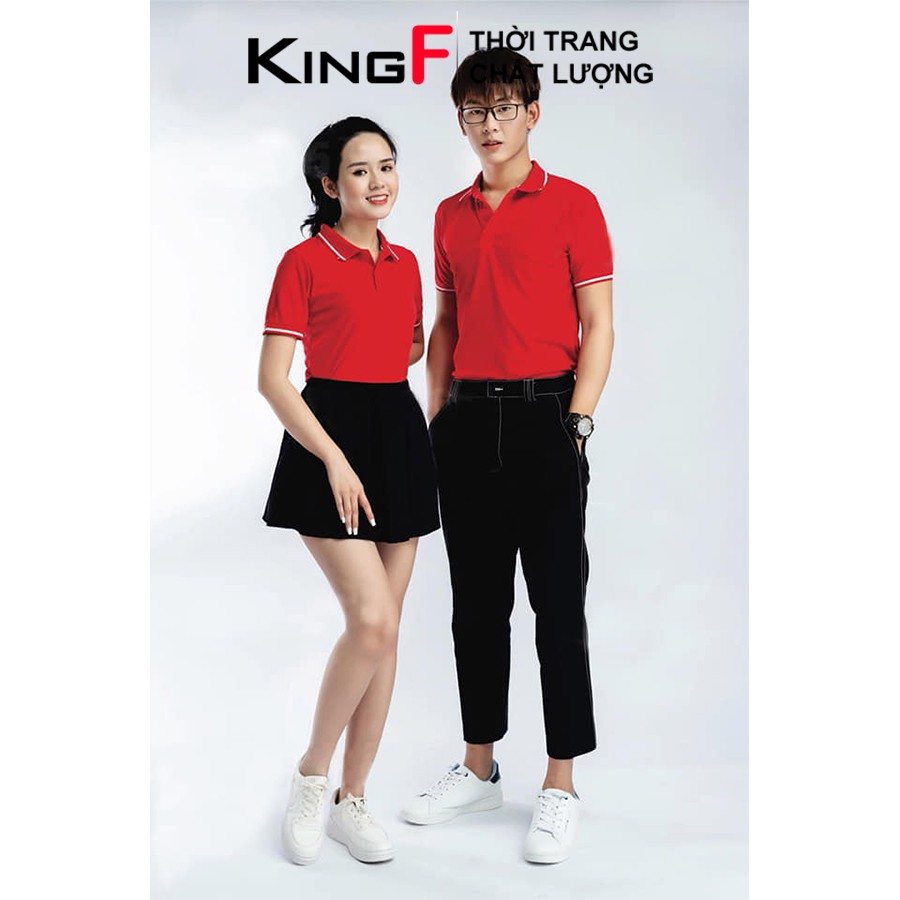 Áo polo KINGF vải cá sấu mè không bị xù lông - Thích hợp nam nữ mặc nhà, đi chơi, đi du lịch, đồng phục | BigBuy360 - bigbuy360.vn