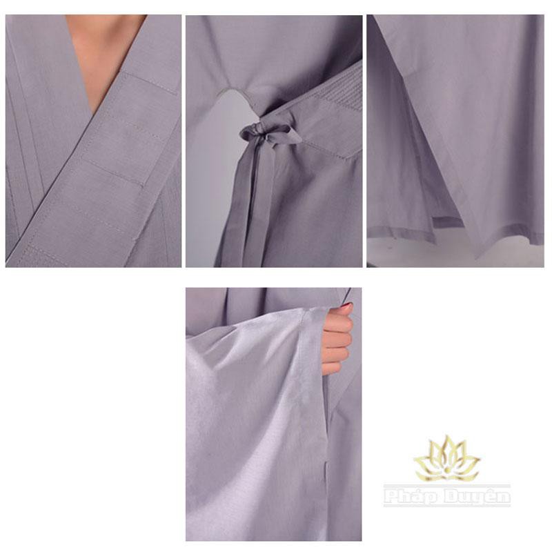 Áo Tràng Hải Thanh Vải Đài Loan Màu Lam , Đồ Tu - Đi Chùa Cho Phật Tử Cư Sĩ Nam Nữ