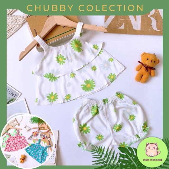 Đồ Bộ Cho Bé Mặc Nhà Vải Tôn Lanh (Tole) Kiểu 2 Dây Hè Mát Siêu Xinh Từ 4-16kg DT037