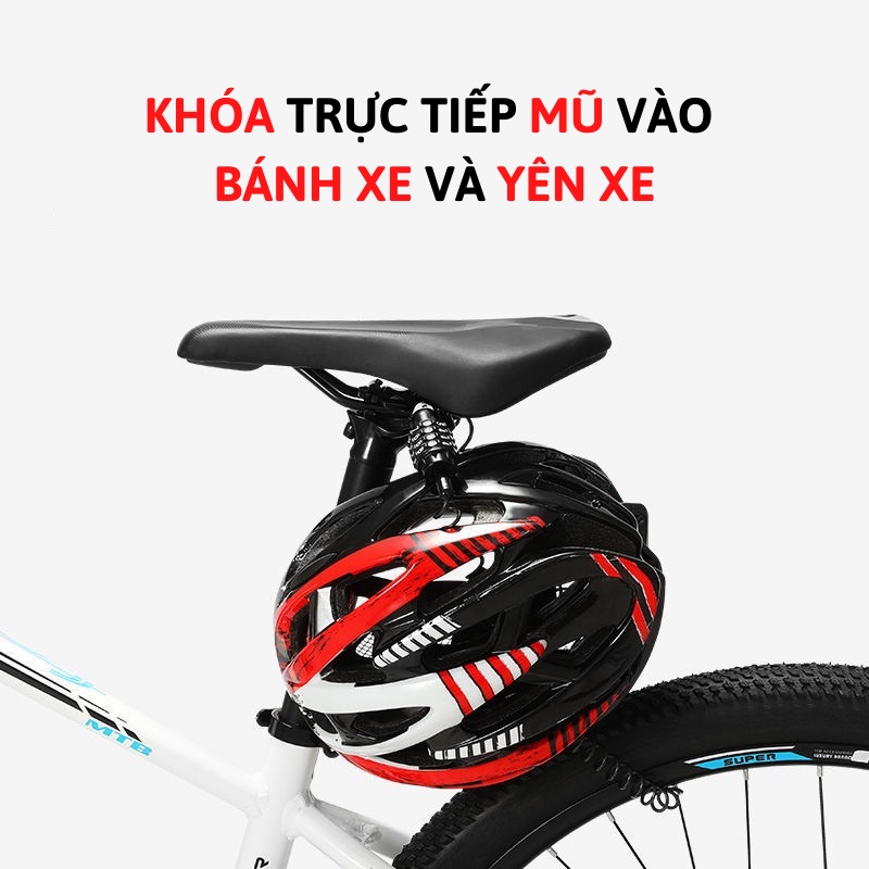 [Mã LIFEAUMAY giảm 10% tối đa 30k đơn 150k] Khóa Dây Xe Đạp Xe Máy Nhà Cửa Mini Chắc Chắn Lõi Thép Nhỏ Gọn Có Túi Đựng