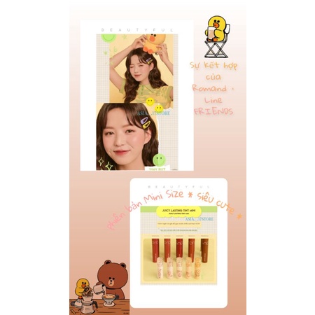 ='ㅅ'=SON TINT LÌ ROMAND×LINE FRIENDS JUICY LASTING TINT_MINISIZE 2G='ㅅ'=