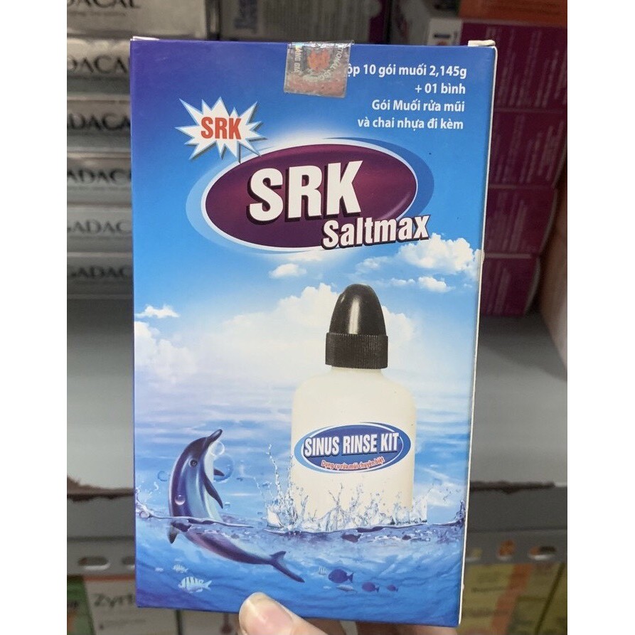 Bình rửa mũi SRK SALTMAX ( gồm 1 bình và 10 gói muối)