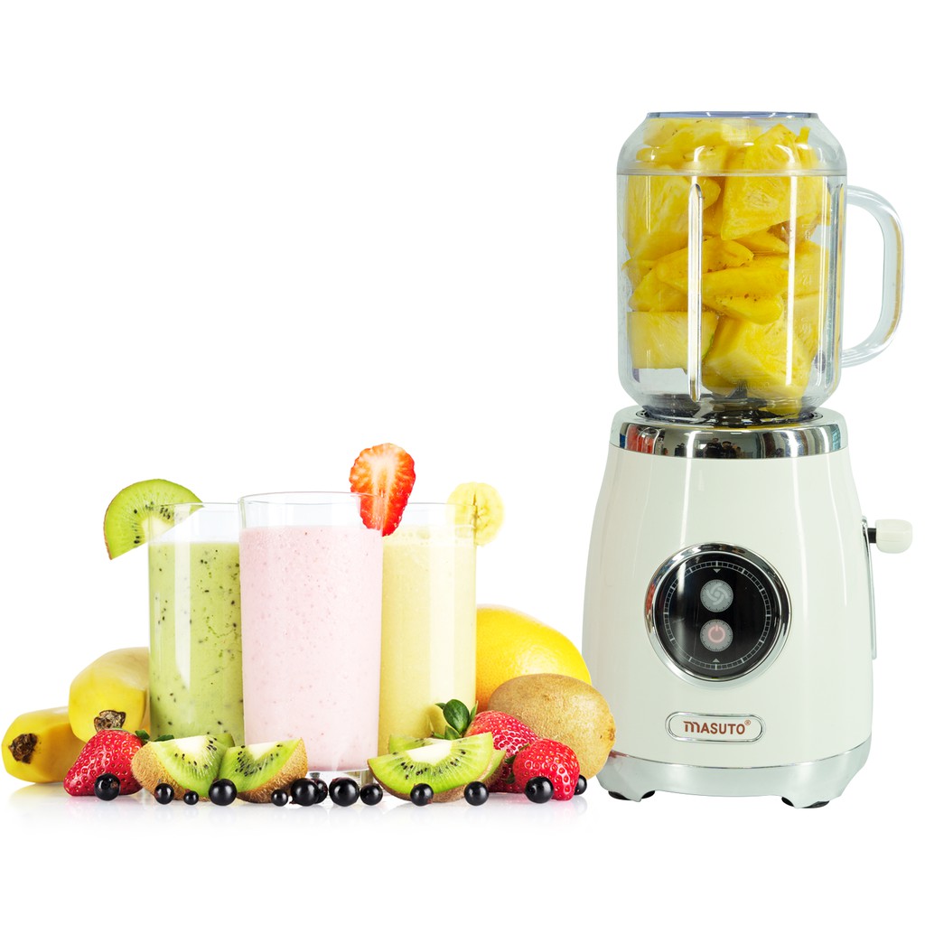 Máy xay sinh tố đa năng Masuto Blender 2 cối 0,6L say đá hạt siêu nhuyễn mịn chỉ 10s XAY SINH TỐ