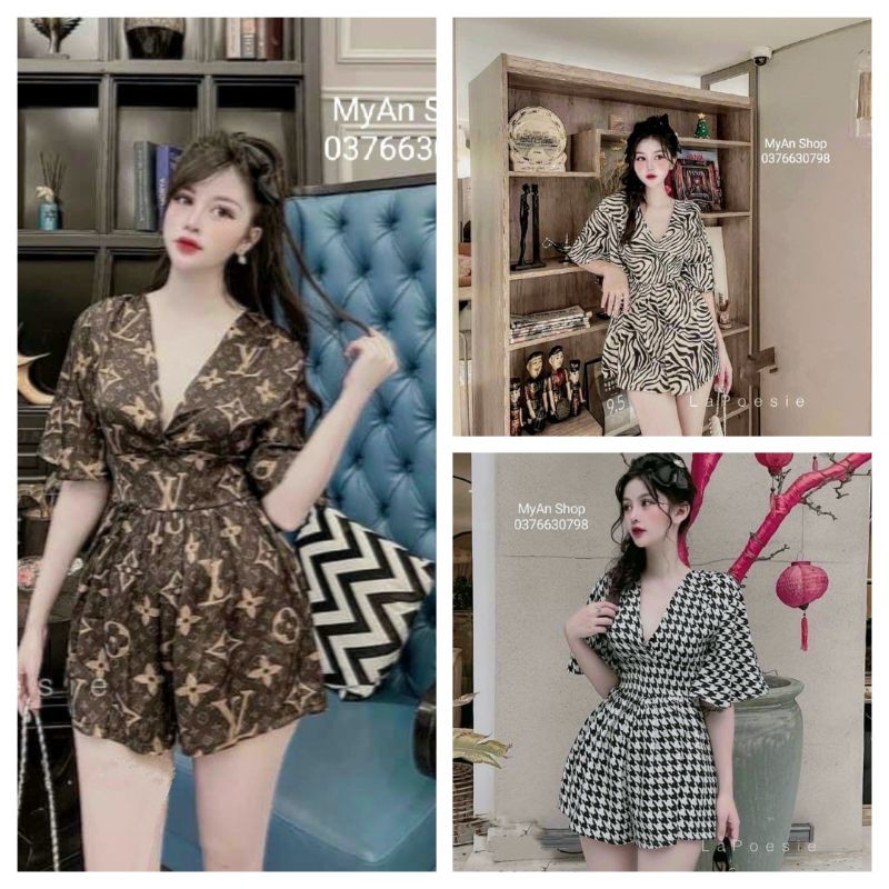 🌈BỘ JUMPSUIT CỘC CỔ CHÉO SANG CHẢNH❤️