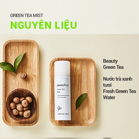 Xịt Khoáng Dưỡng Ẩm Innisfree Trà Xanh Cấp Nước Dưỡng Ẩm Green Tea Mist 50ml - Khongcoson