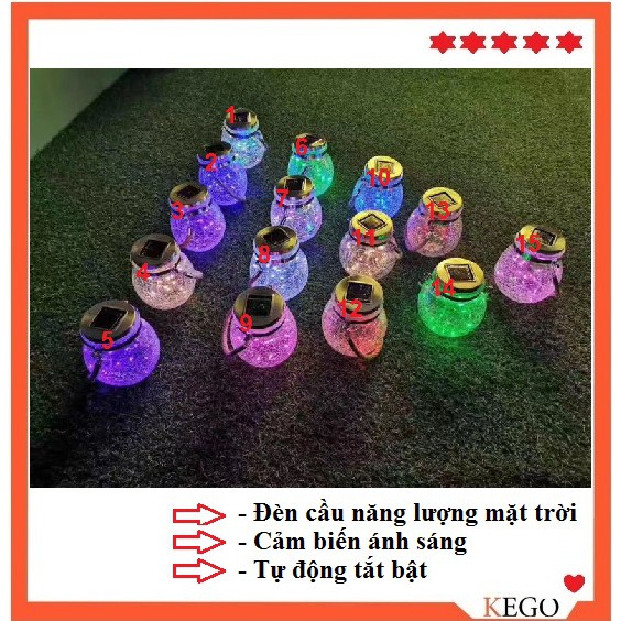 ĐÈN CẦU ĐOM ĐÓM THỦY TINH NĂNG LƯỢNG MẶT TRỜI ( SIZE LỚN)
